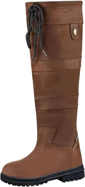 Knee High Boots Women Insulated Non-Slip Snow Shoes For Men Leather Round Toe Hiking Boots Women aterproof