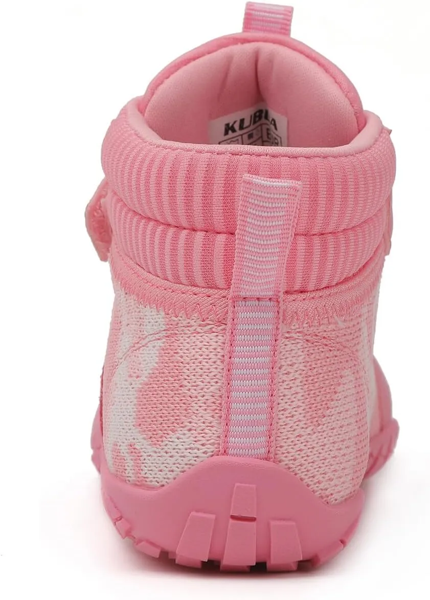 KUBUA Kids High Top Barefoot Shoes Boys Girls Minimalist Sneakers Lightweight Comfort Zero Drop Shoes Toddler Little Big Kid