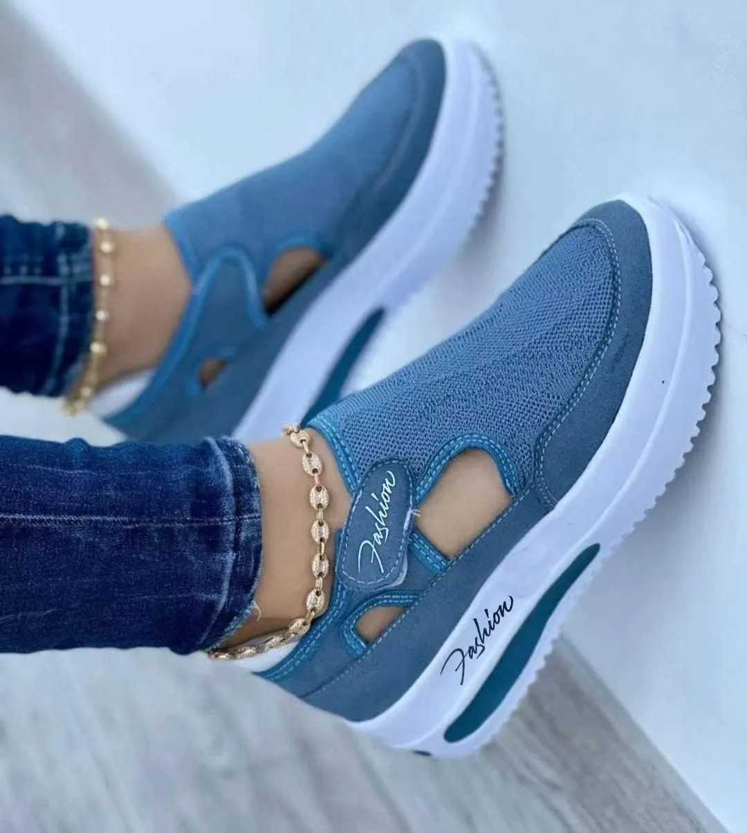 Ladmiple Shoes For Women Slip On Sneakers Running Shoes Non Slip Tennis Walking Sneakers Fashion Slip On Platform Shoes