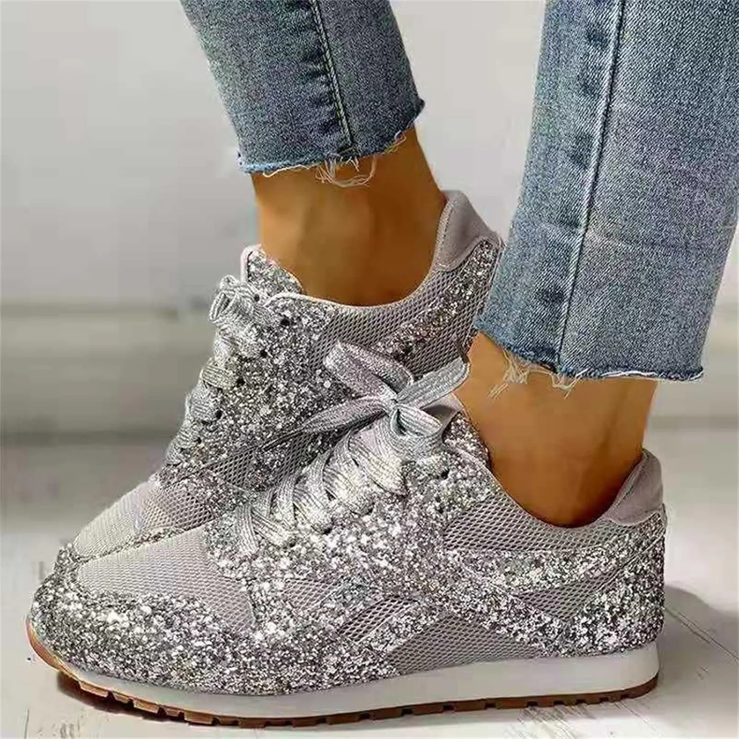 Ladmiple Shoes For Women Sneakers Trendy Low Top Lace Up Casual Fashion Lightweight Comfortable Walking Flats Loafers