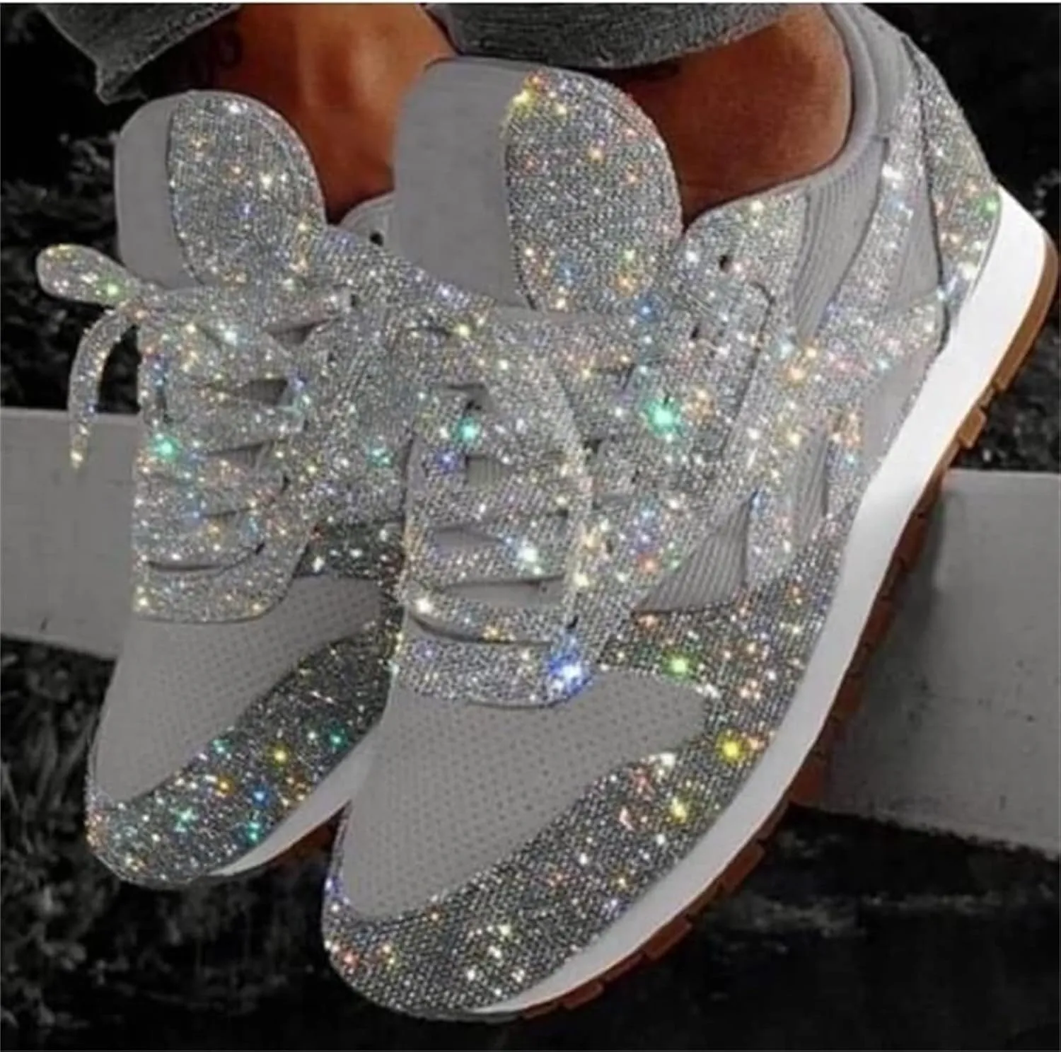 Ladmiple Shoes For Women Sneakers Trendy Low Top Lace Up Casual Fashion Lightweight Comfortable Walking Flats Loafers