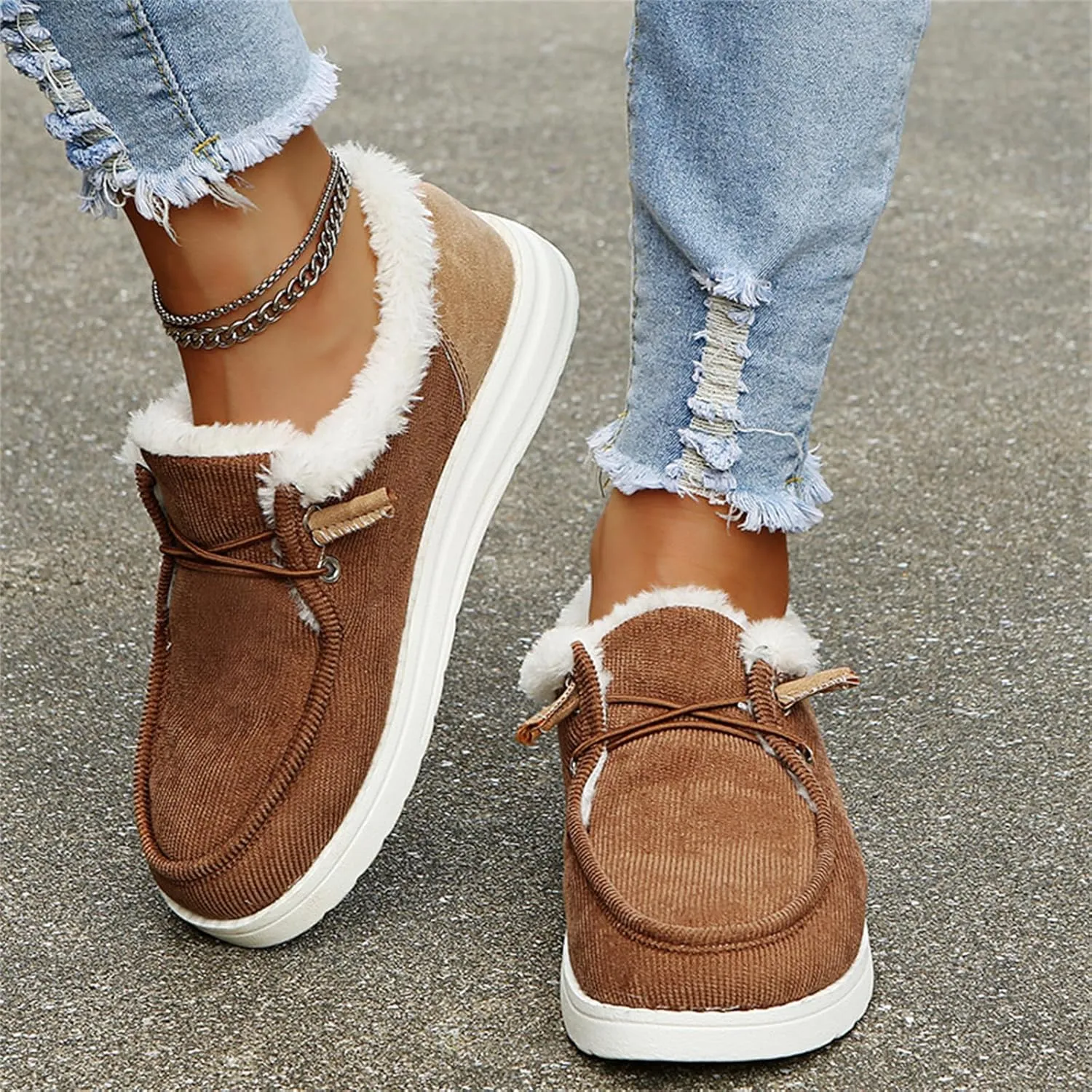 Ladmiple Winter Boots For Women 2024 Snow Boots Slip on Insulated Fur Lined Lightweight Cold Weather Warm Ankle Booties