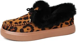 Ladmiple Winter Boots For Women Fashion Casual Slip-on Warm Loafers Shoes Faux Fur-Lined Comfortable Snow Ankle Booties