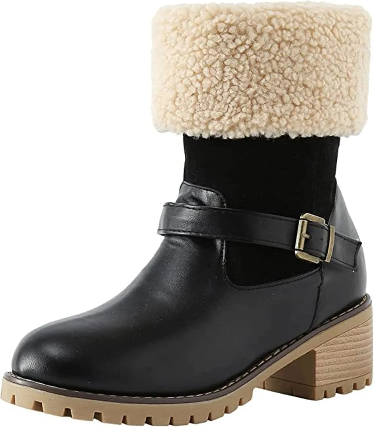 Lausiuoe Winter Boots For Women Fashion 2022 Womens Snow Boots Warm Booties Casual Trendy Outdoor Fur Lined Lining Fuzzy Shoes