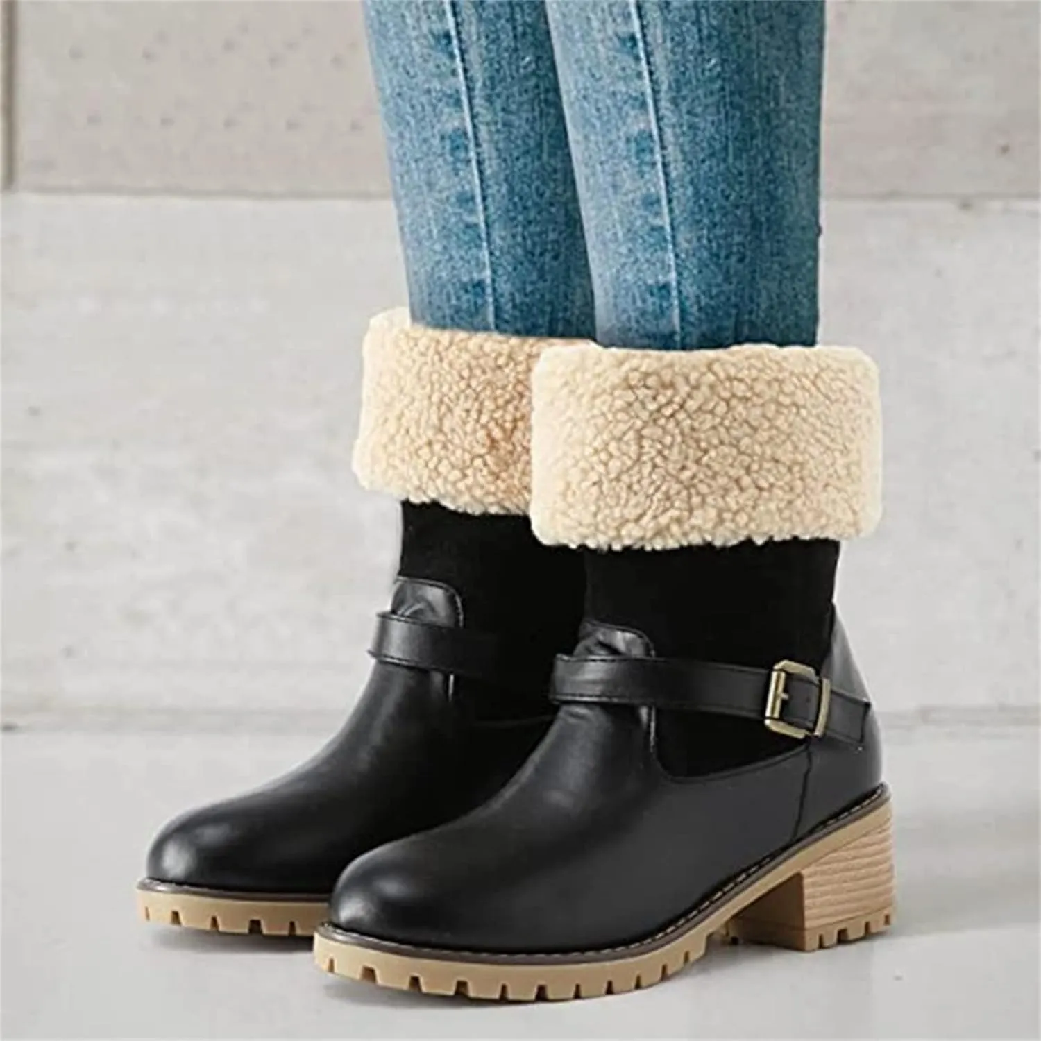 Lausiuoe Winter Boots For Women Fashion 2022 Womens Snow Boots Warm Booties Casual Trendy Outdoor Fur Lined Lining Fuzzy Shoes