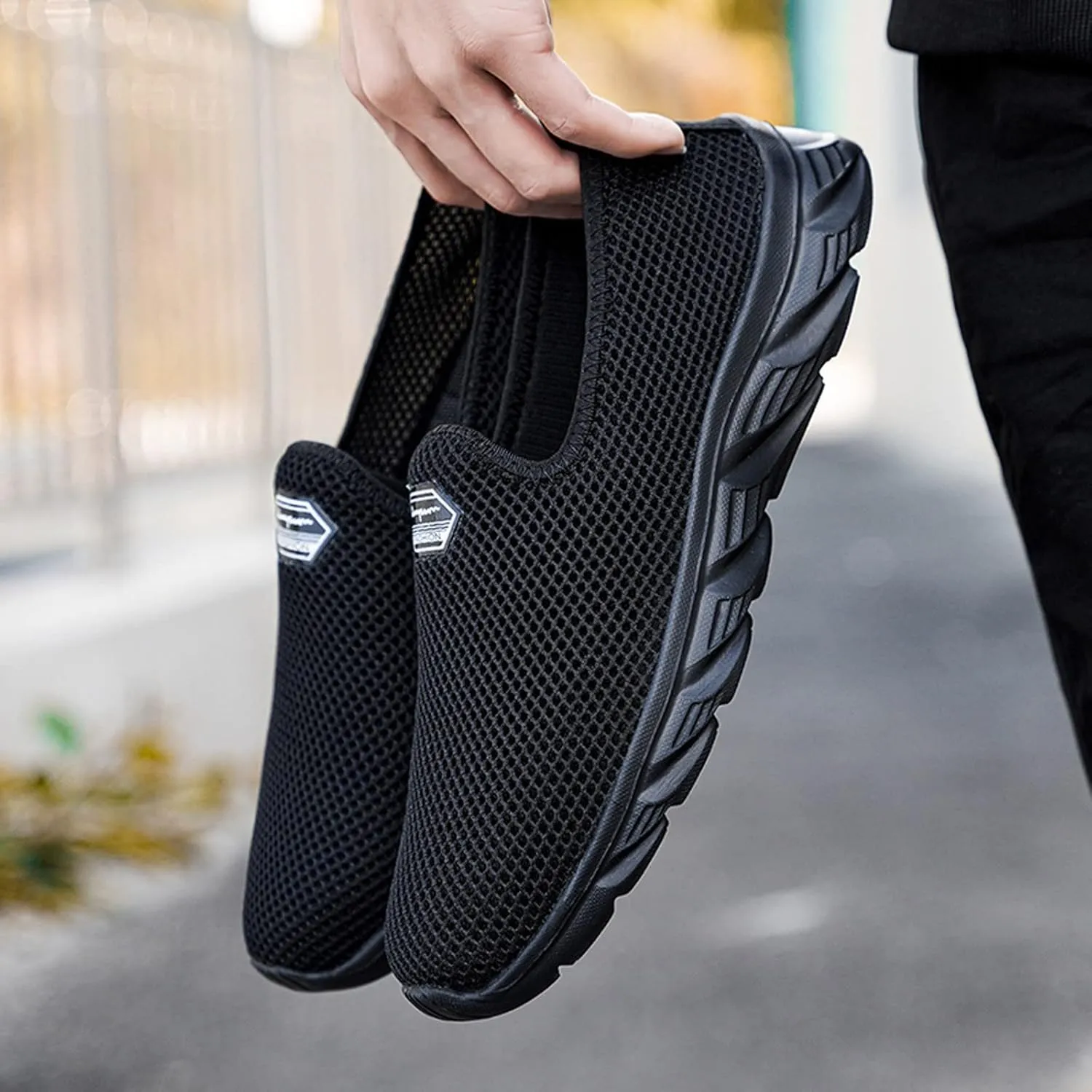 Lightweight Diabetic Shoes for Men Breathable and Light Outdoor Comfy Walking Shoe Elastic Fly Woven Mesh Shoes