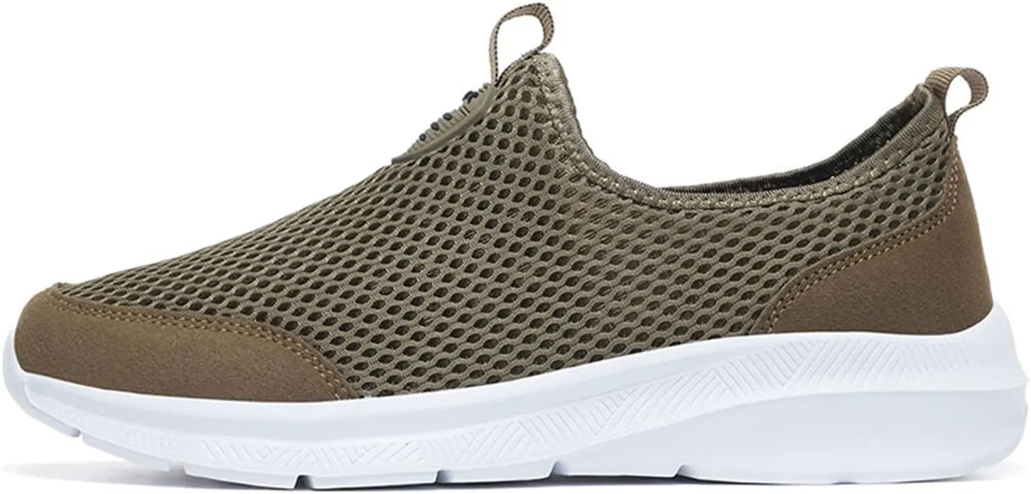 Lightweight Diabetic Shoes for Men Breathable and Light Outdoor Comfy Walking Shoe Soft Flat Soled Elderly Shoes