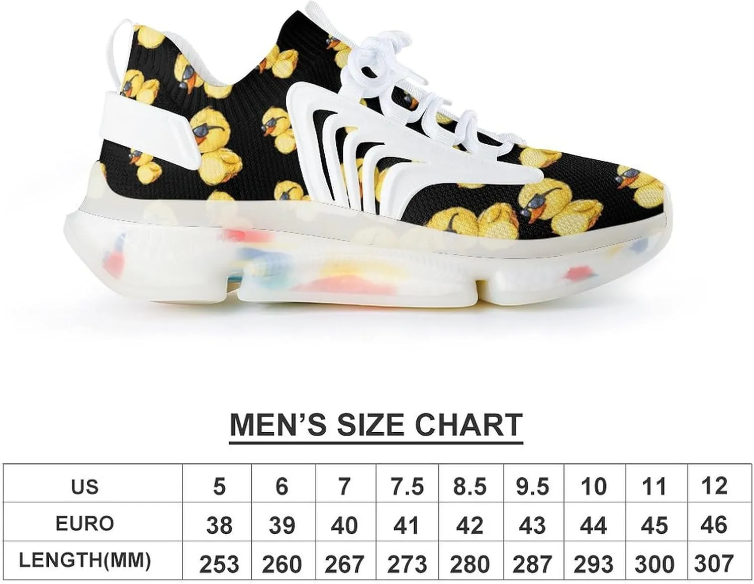 Little Duck with Glasses Men's Running Shoes Lightweight Walking Shoe Breathable Sneaker