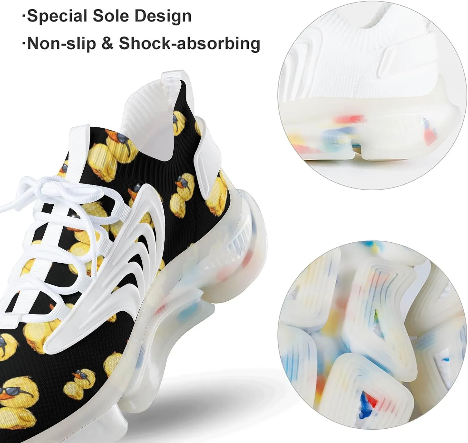 Little Duck with Glasses Men's Running Shoes Lightweight Walking Shoe Breathable Sneaker