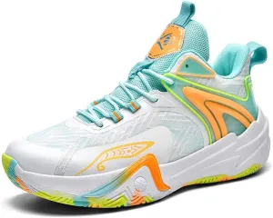 MAUGELY Men's High Top Basketball Sneakers Breathable Non Slip Student Youth Casual Comfortable Shoes