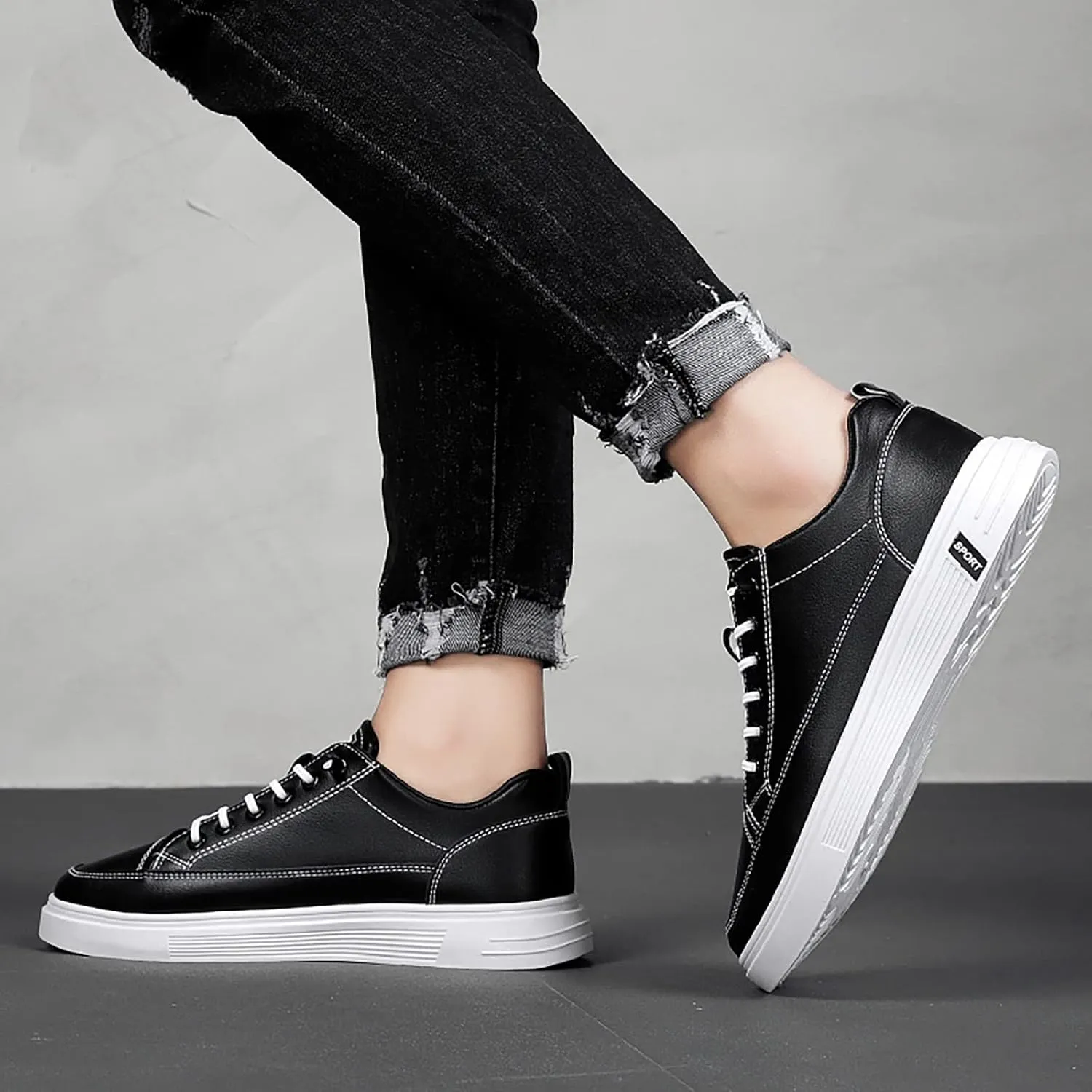 Men All Breathable Leather Casual Sneaker Mens Shoes