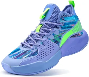 Men Graffiti Basketball Shoes High-Top Sports Shoes Anti-Slip Rubber Soles Indoor Outdoor Sports Running Training Streetwear