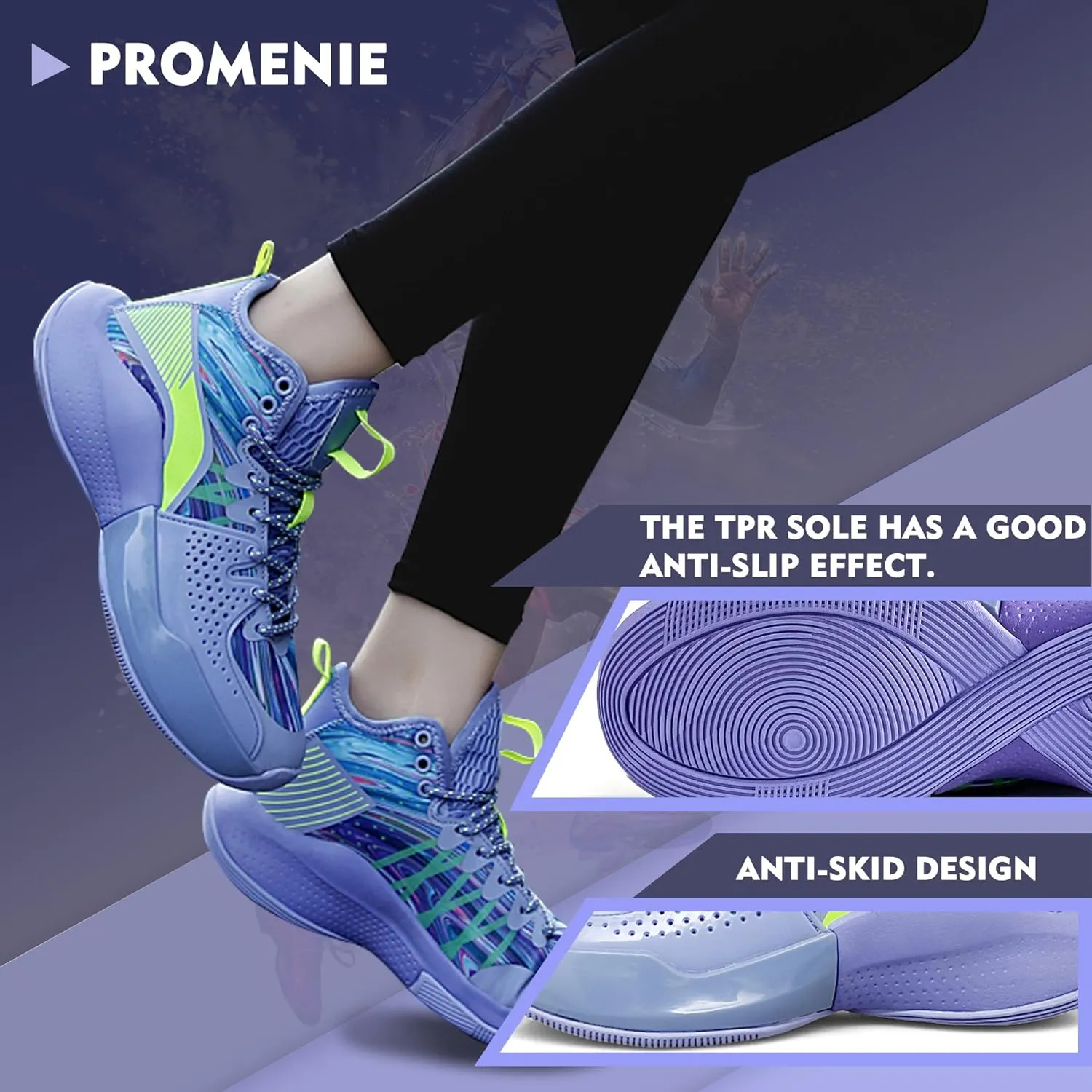 Men Graffiti Basketball Shoes High-Top Sports Shoes Anti-Slip Rubber Soles Indoor Outdoor Sports Running Training Streetwear