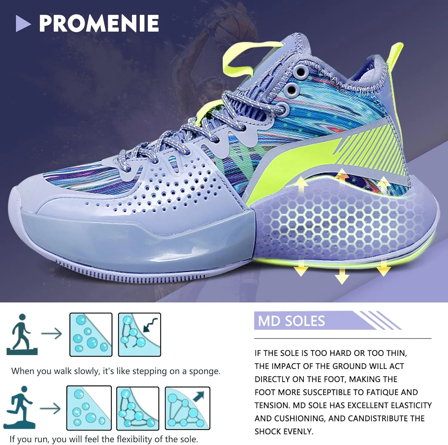 Men Graffiti Basketball Shoes High-Top Sports Shoes Anti-Slip Rubber Soles Indoor Outdoor Sports Running Training Streetwear