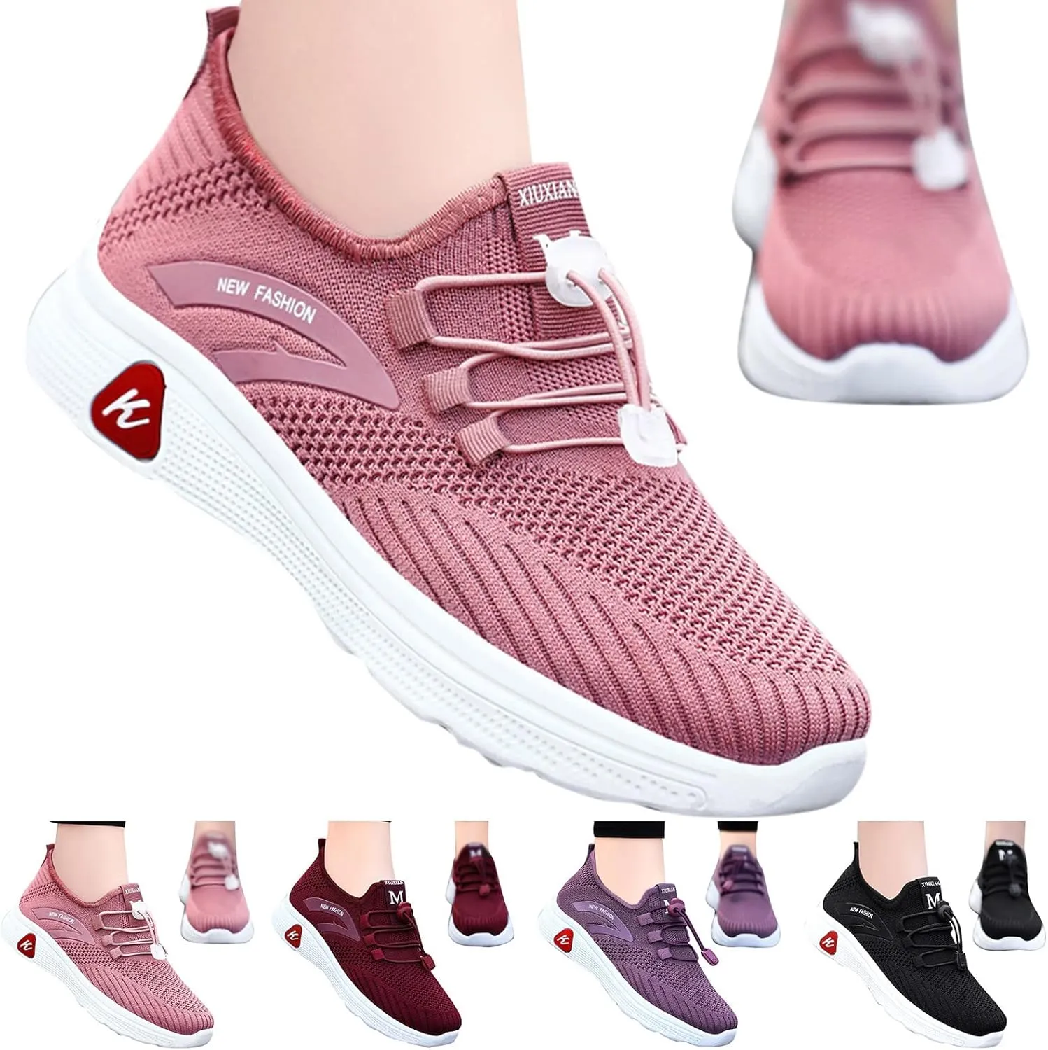 Men Orthopedic Sneakers with Arch Support Mesh Lac𝐞 Up Casual Lightweight Sneaker Wide Width Breathable Walking Shoes