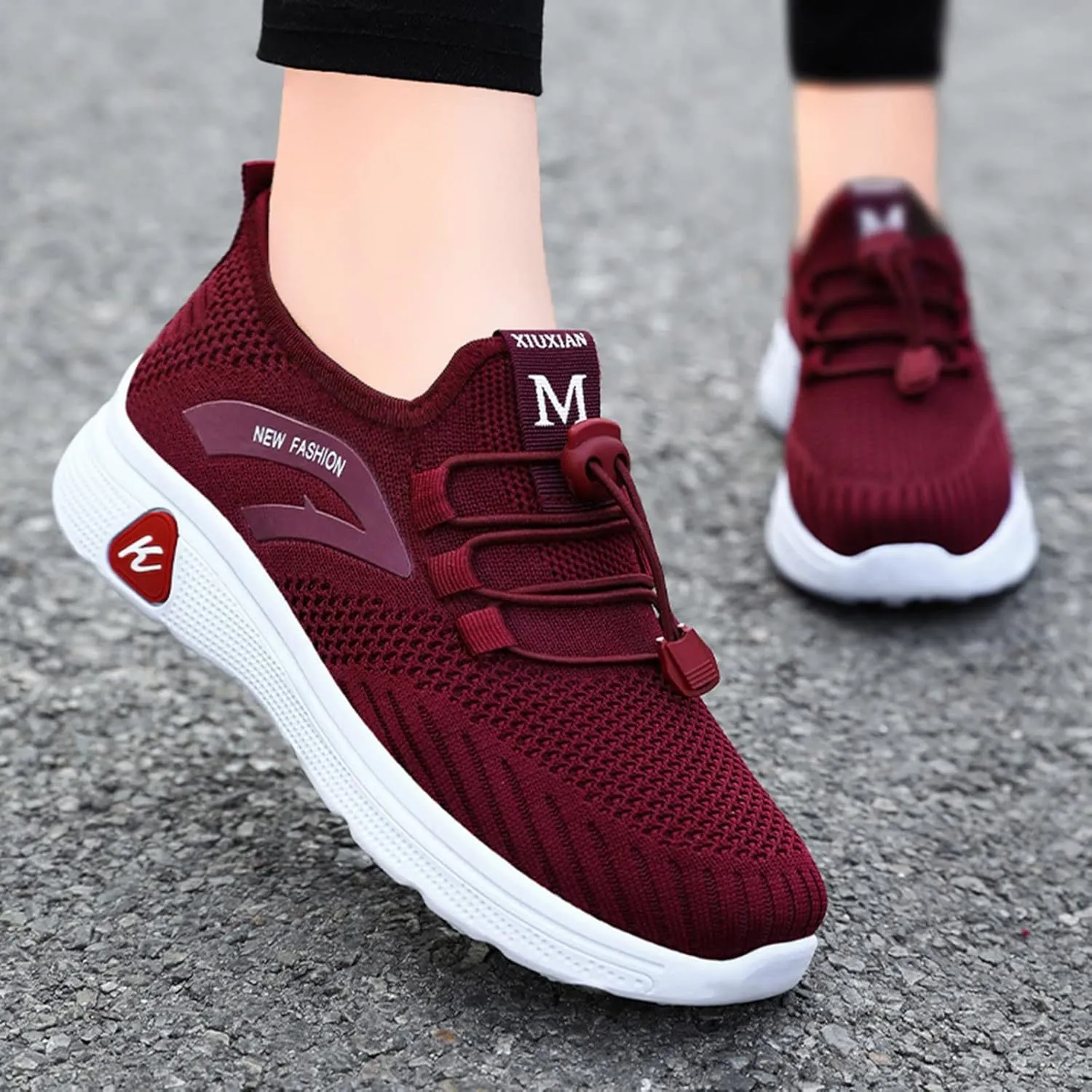 Men Orthopedic Sneakers with Arch Support Mesh Lac𝐞 Up Casual Lightweight Sneaker Wide Width Breathable Walking Shoes