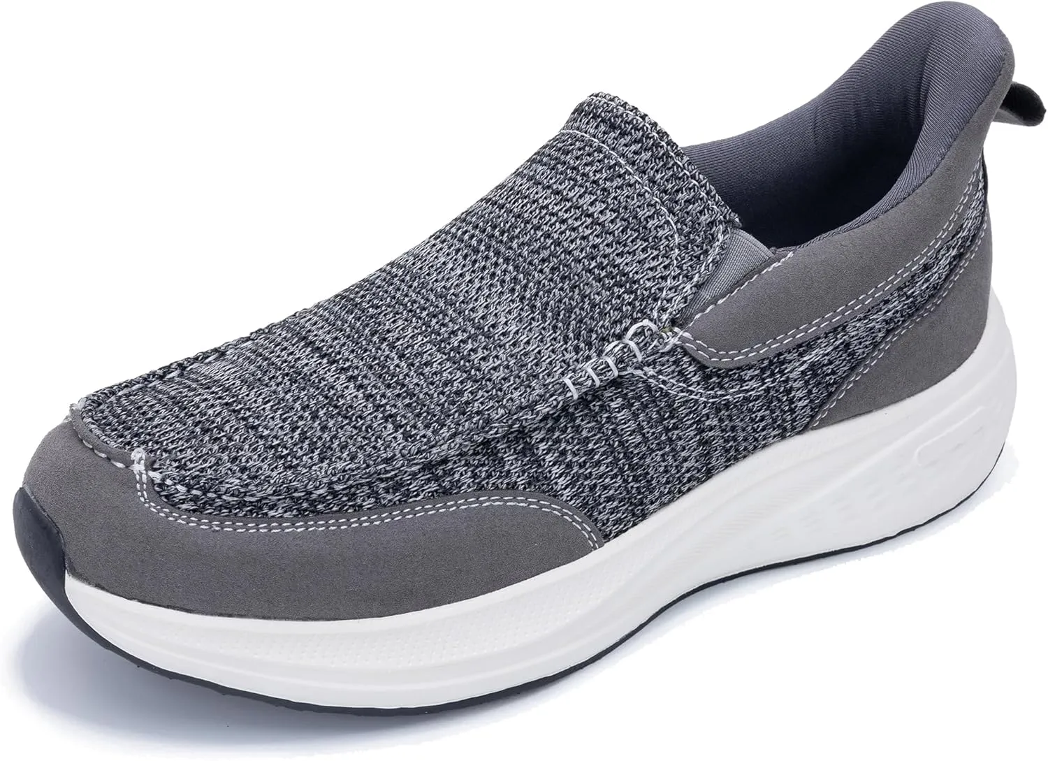 Men Walking Shoes Easy Slip On Causual Loafers,Comfortable Canvas Lightweight Platform Sneakers