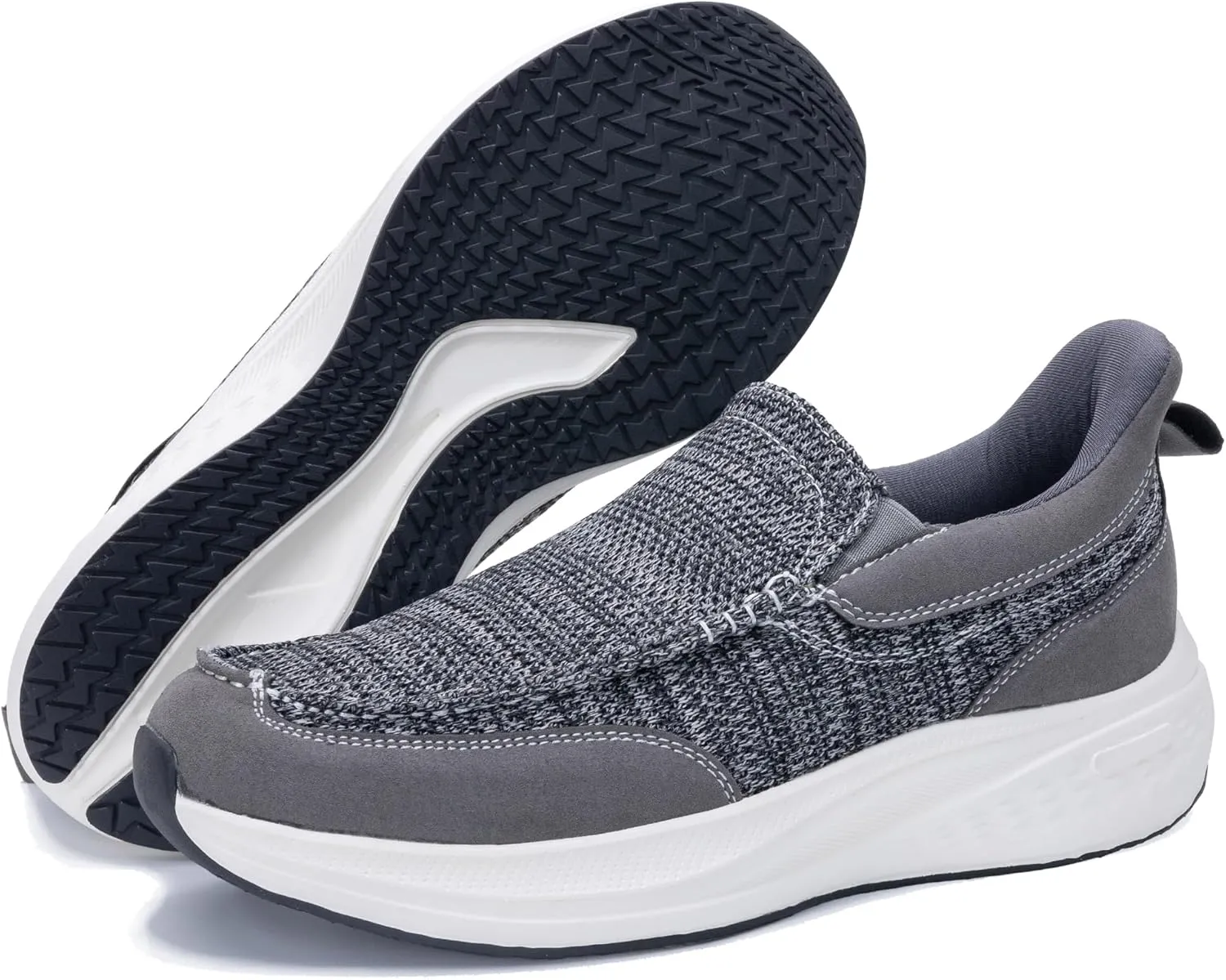 Men Walking Shoes Easy Slip On Causual Loafers,Comfortable Canvas Lightweight Platform Sneakers