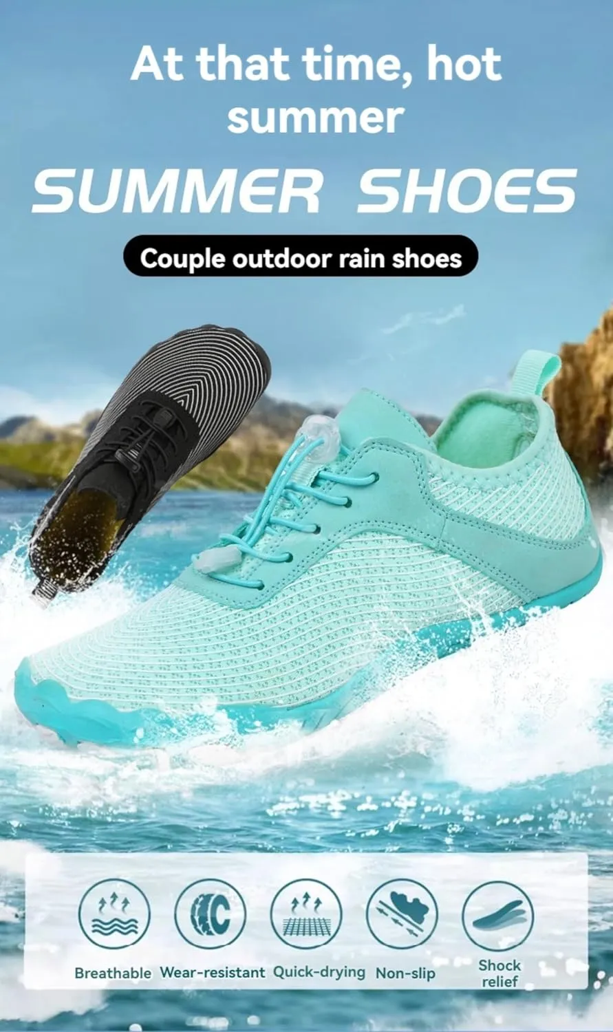 Men Women Water Sports Shoes Slip-On Quick Dry Vacation Beach Shoes Waterproof Gym Workout Running Shoes