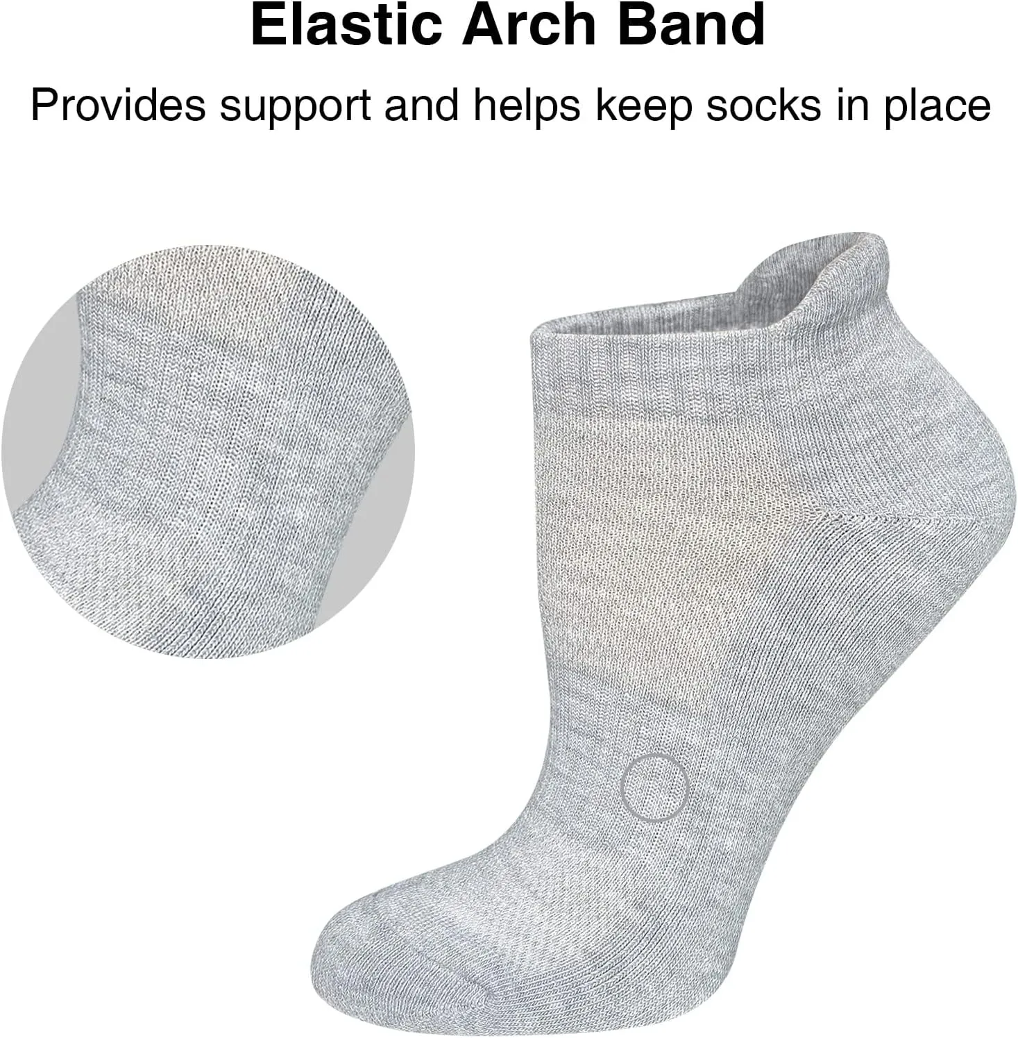 Men's Ankle Socks Athletic Tab Running Low Cut (6 Pairs)