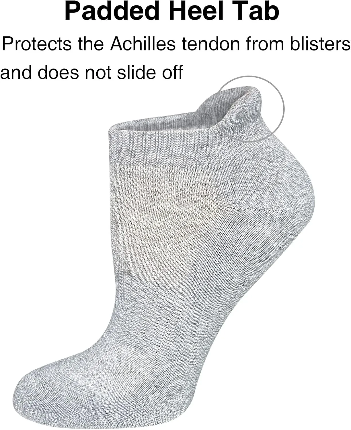 Men's Ankle Socks Athletic Tab Running Low Cut (6 Pairs)
