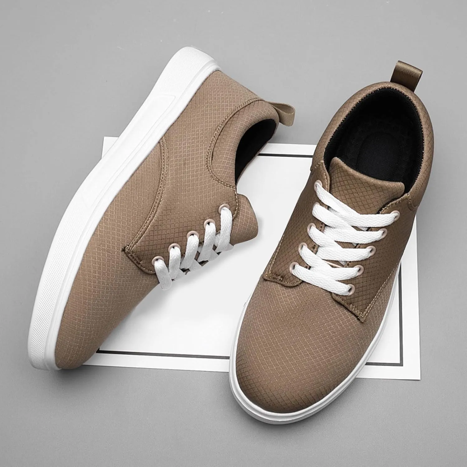Men's Arch Support Insole Shoes Breathable Casual Comfortable Walking Sneaker Hook and Loop Orthopedic Sneakers