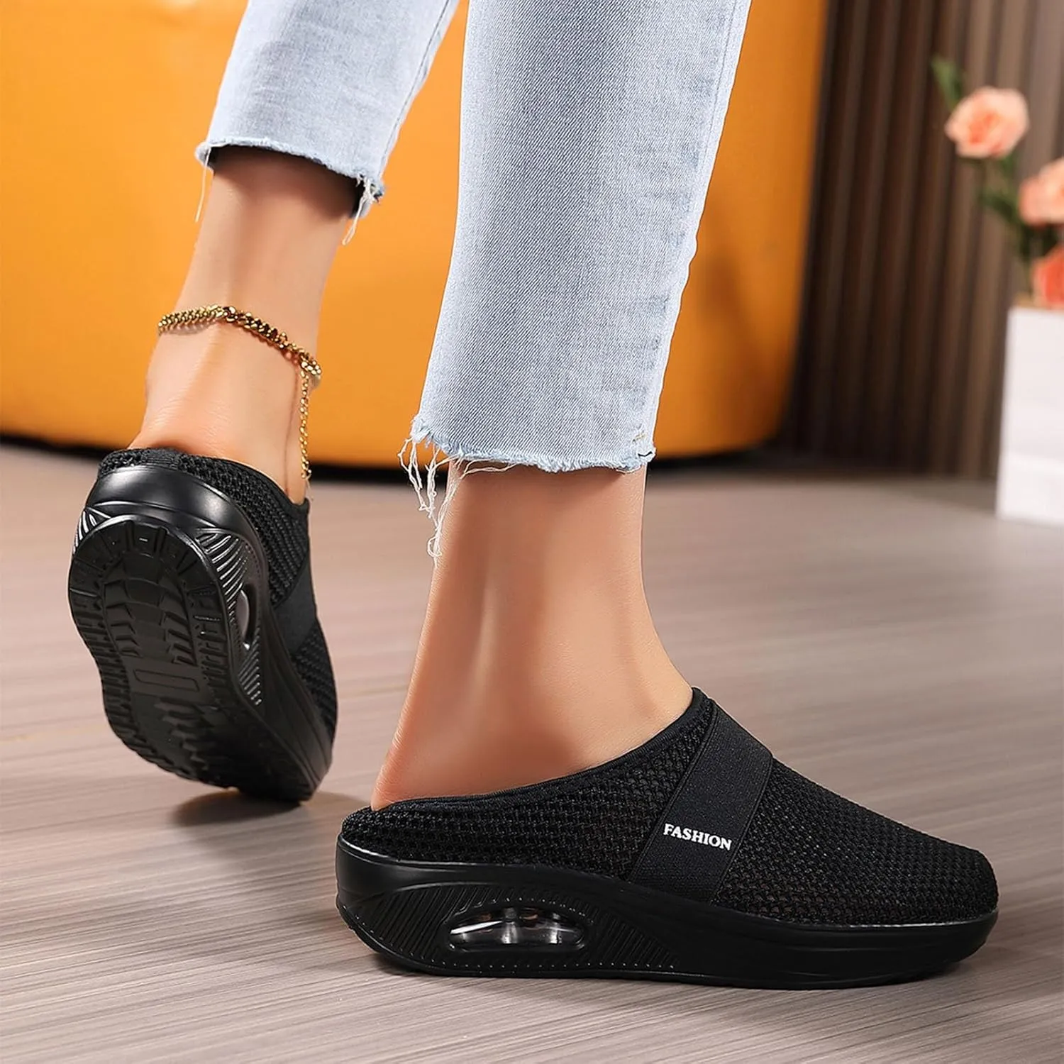 Men's Arch Support Shoes Non Slip Sneakers Casual Air Cushion Sole Walking Shoes Running Athletic Sneaker