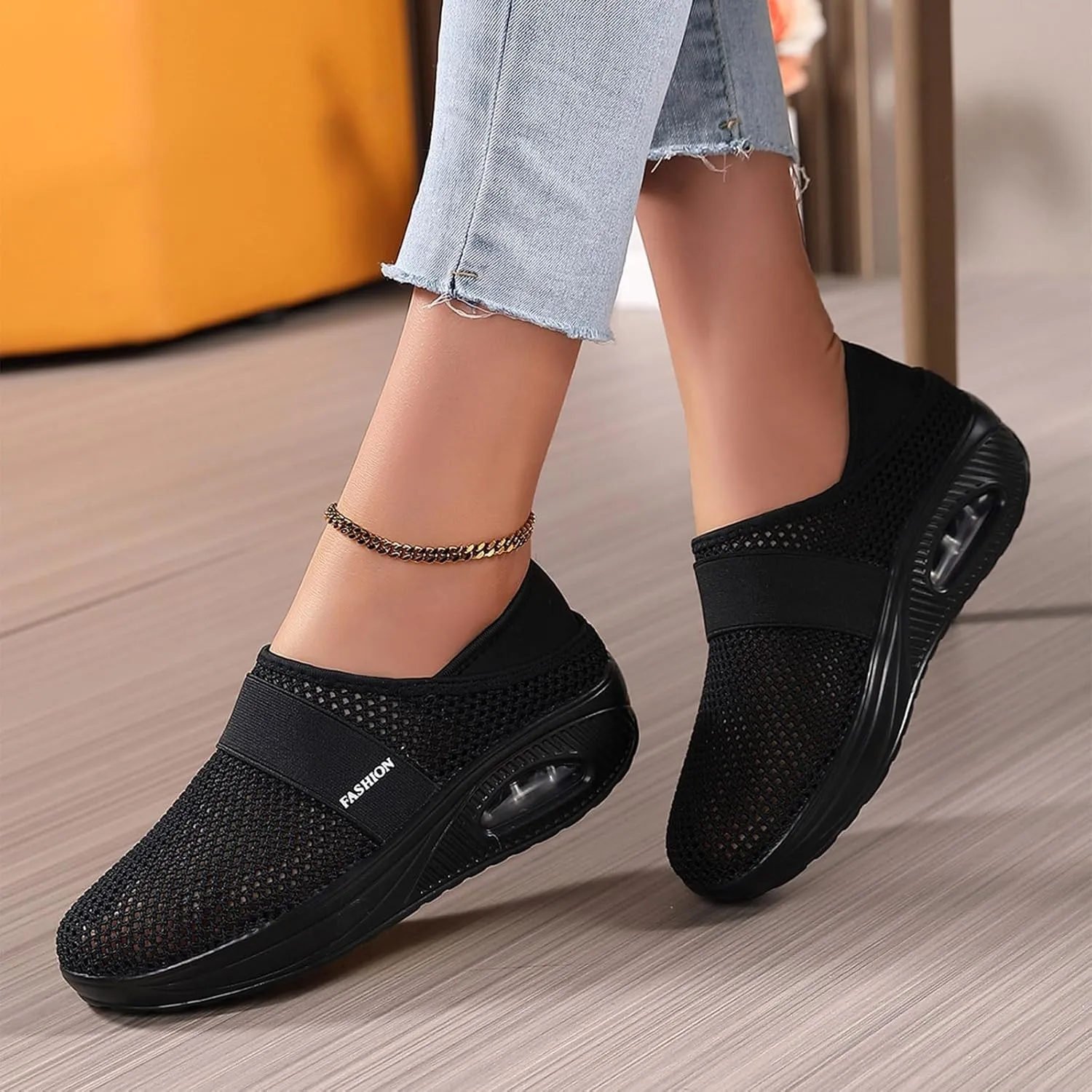 Men's Arch Support Shoes Non Slip Sneakers Casual Air Cushion Sole Walking Shoes Running Athletic Sneaker