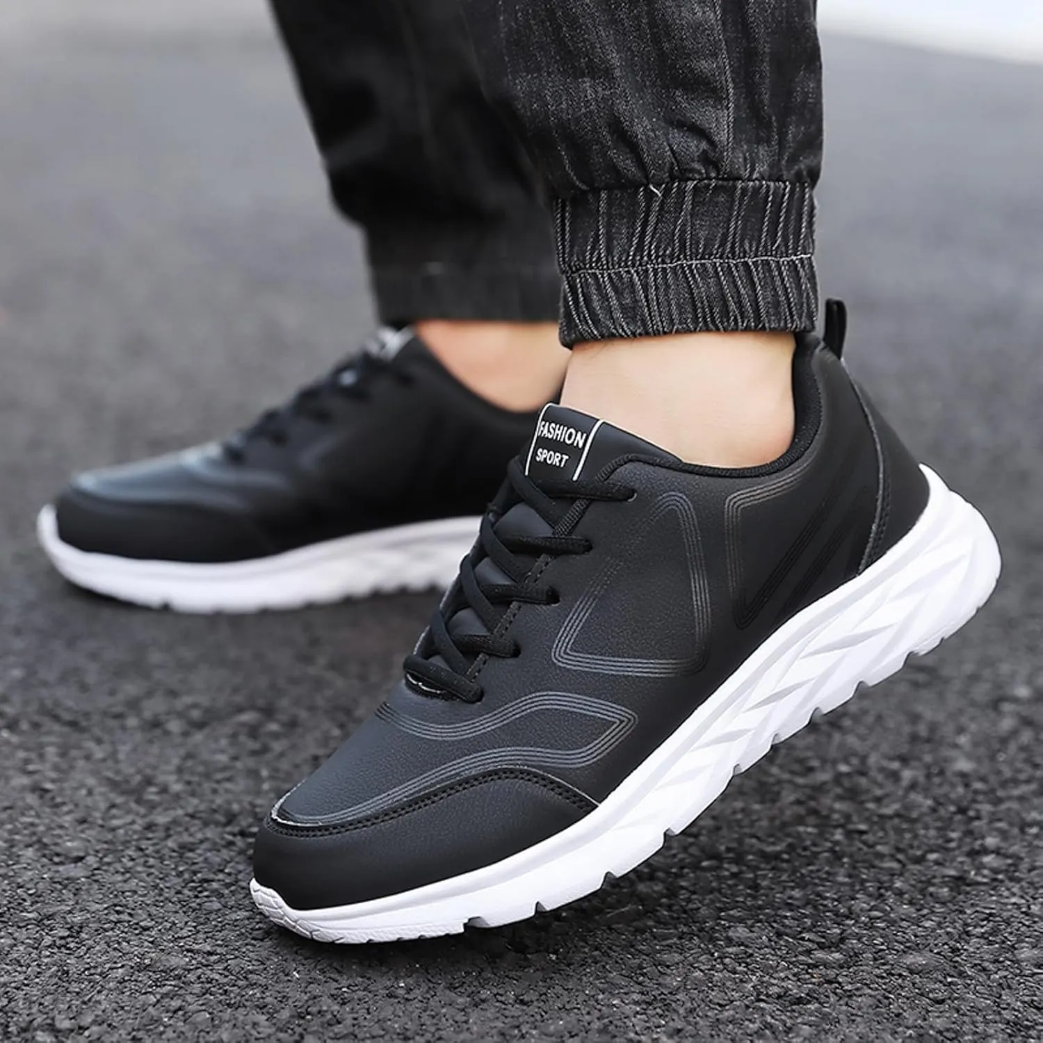 Men's Arch Support Walking Shoes Comfortable Lightweight Casual Walking Shoe Breathable Diabetic Shoes for Men