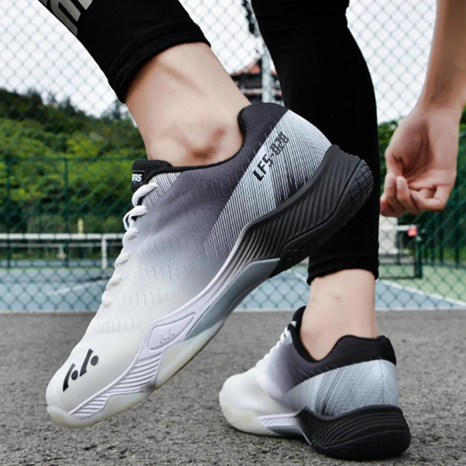 Men's Badminton Tennis Shoes Lightweight Table Tennis Volleyball Sport Trainers Anti-Slip Shock-Absorbing Pickleball Squash Sneakers