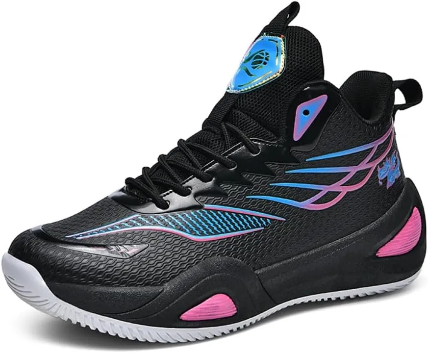 Men's Basketball Shoe High-Top Athletic Running Sneakers Outdoor Trainers Non-Slip Lightweight Cushioning Workout Sport Shoe