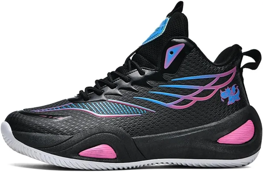 Men's Basketball Shoe High-Top Athletic Running Sneakers Outdoor Trainers Non-Slip Lightweight Cushioning Workout Sport Shoe
