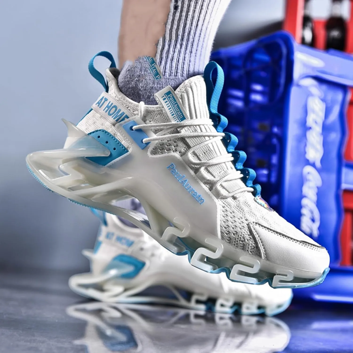 Men's Big - Size Blade - Style Running Shoes. Mesh Upper for Breathability, Shock - Absorbing Design, Lightweight and Trendy, Ideal for Spring and Summer Sports.