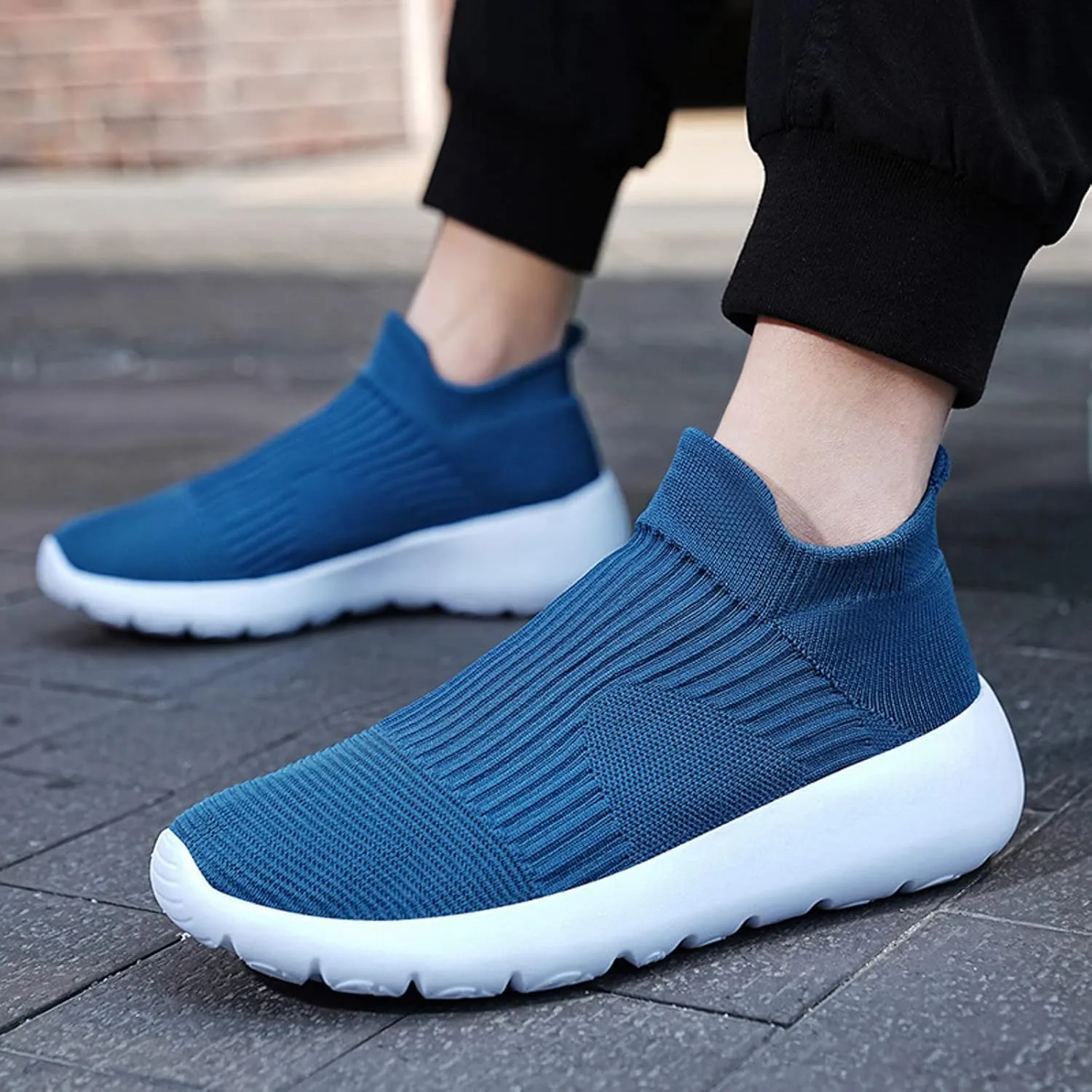 Men's Breathable Barefoot Shoes Comfortable Breathable Stretch Canvas Slip On Sneaker Barefoot Minimalist Shoes