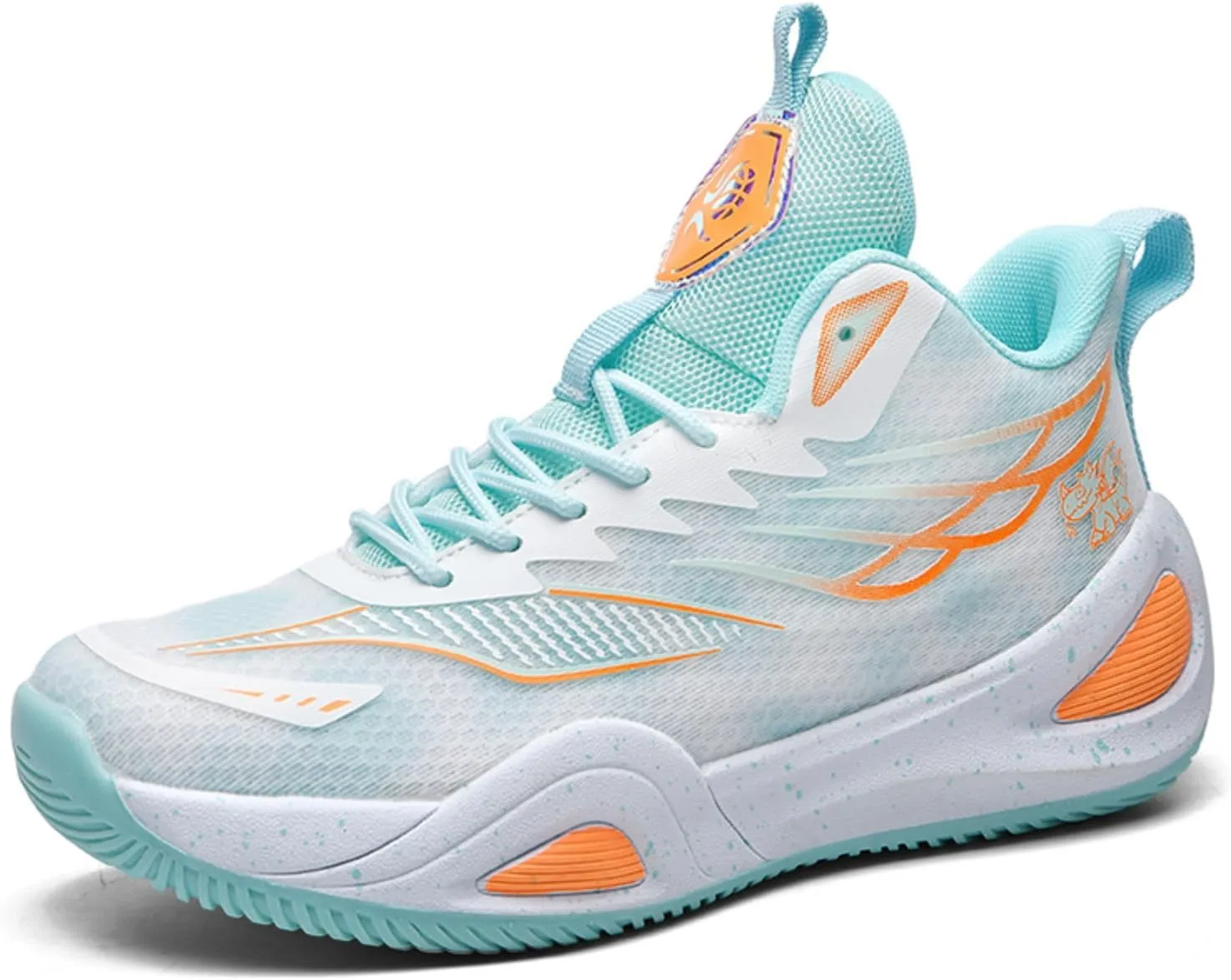 Mens Breathable Mesh High-Top Lace Up Basketball Shoes Fashion Non-Slip Cushioning Sneakers for Tennis Jogging Running Walking