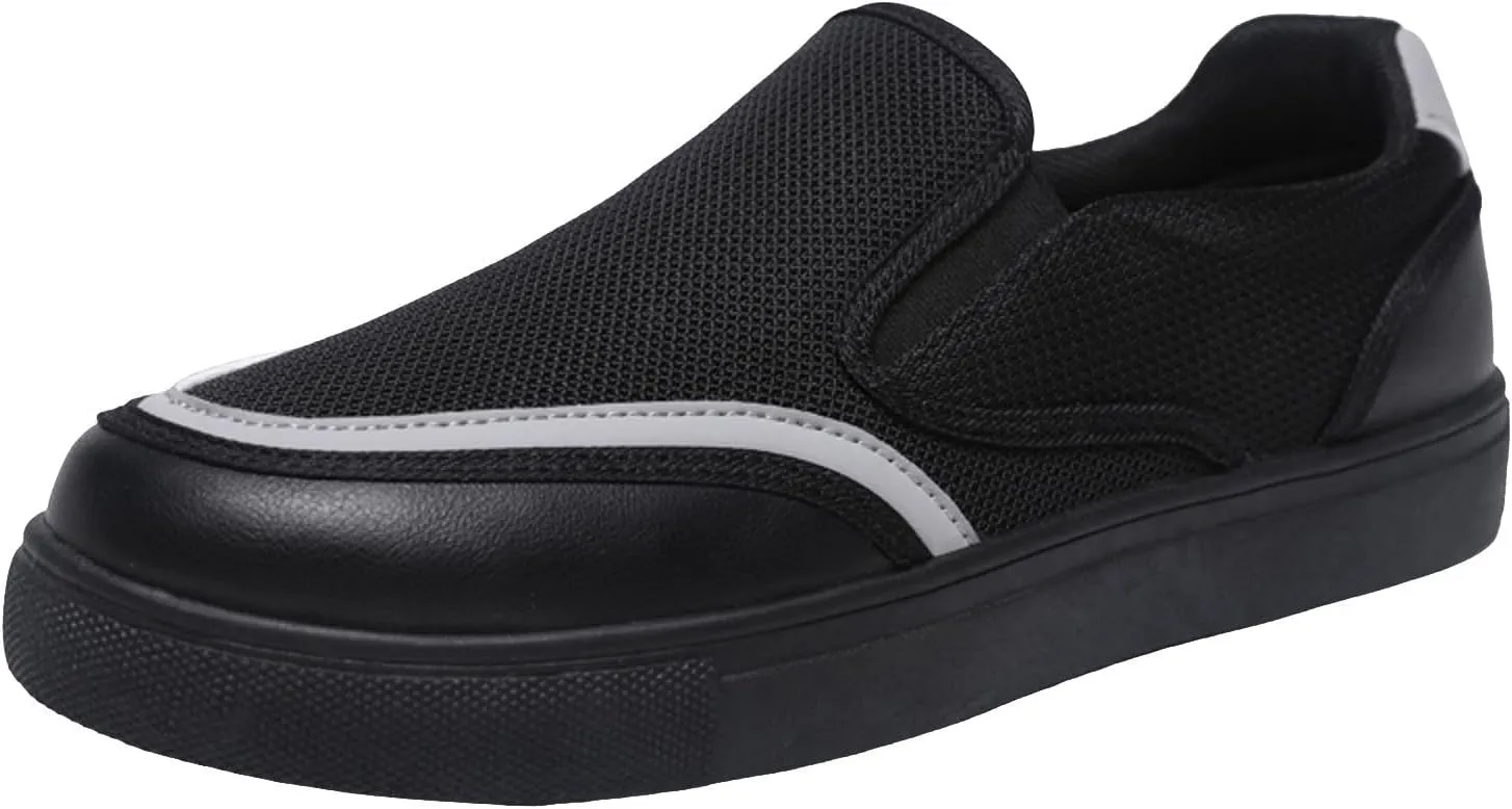 Mens Breathable Slip on Dress Shoes Breathable Casual Comfortable Walking Sneaker Soft Flat Soled Elderly Shoes
