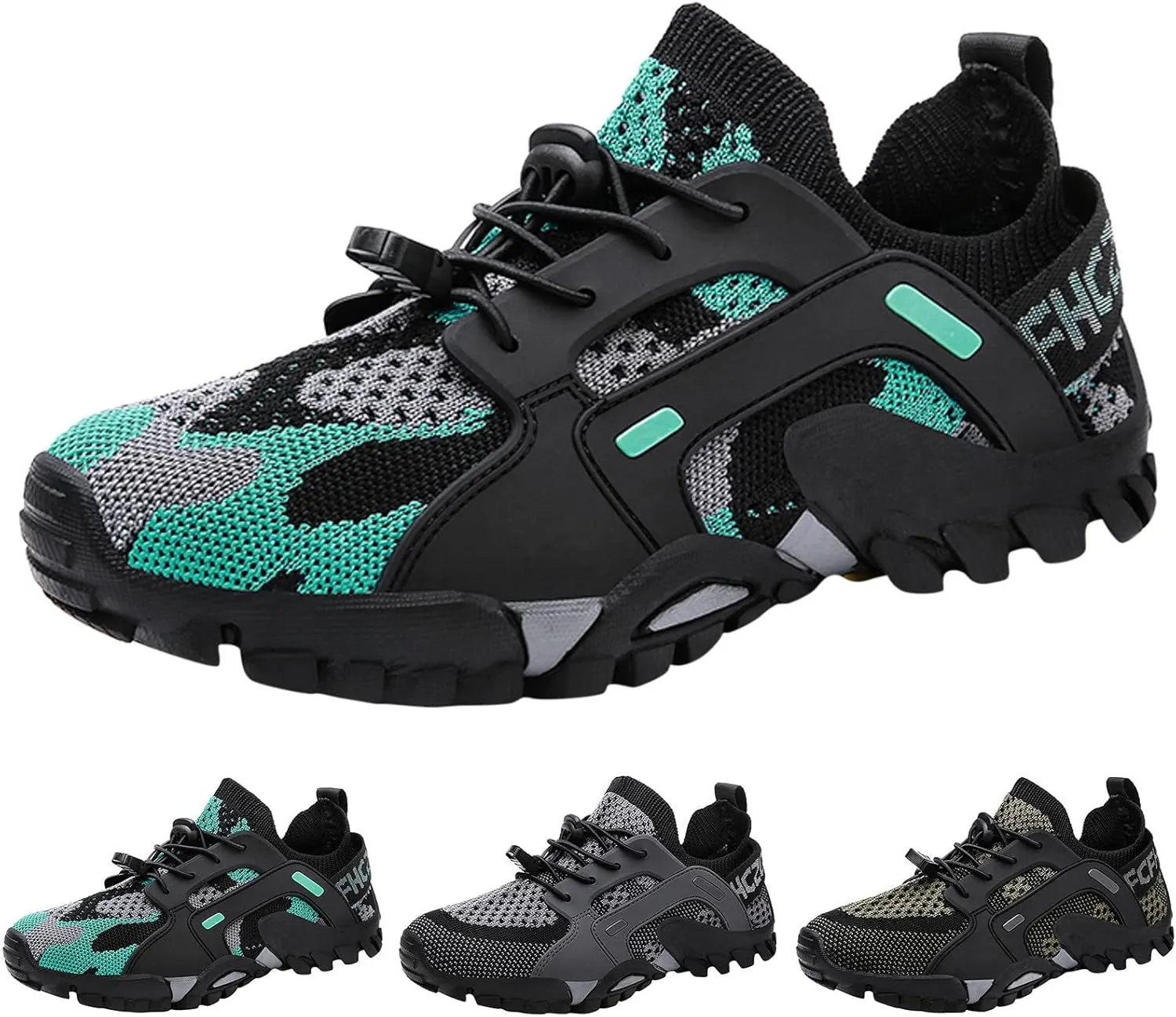 Men's Breathable Stretch Workout Shoes Lace Up Comfortable Light-Weight Shoe Breathable Diabetic Shoes for Men