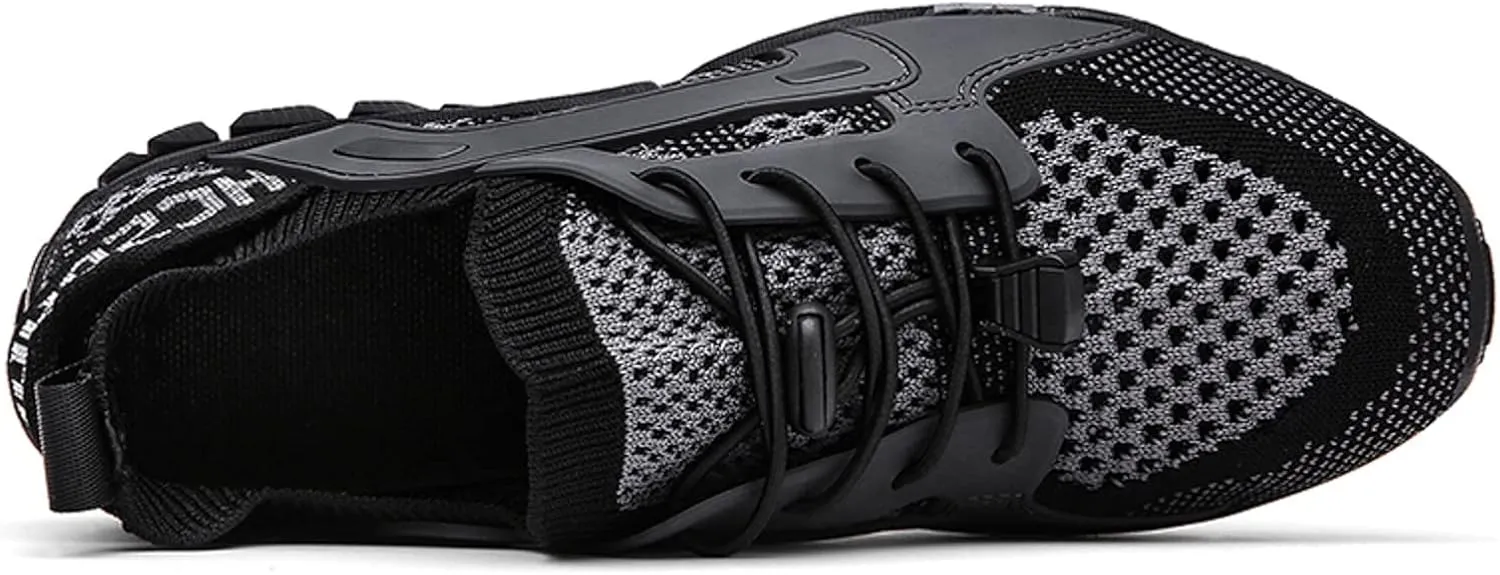 Men's Breathable Stretch Workout Shoes Lace Up Comfortable Light-Weight Shoe Breathable Diabetic Shoes for Men