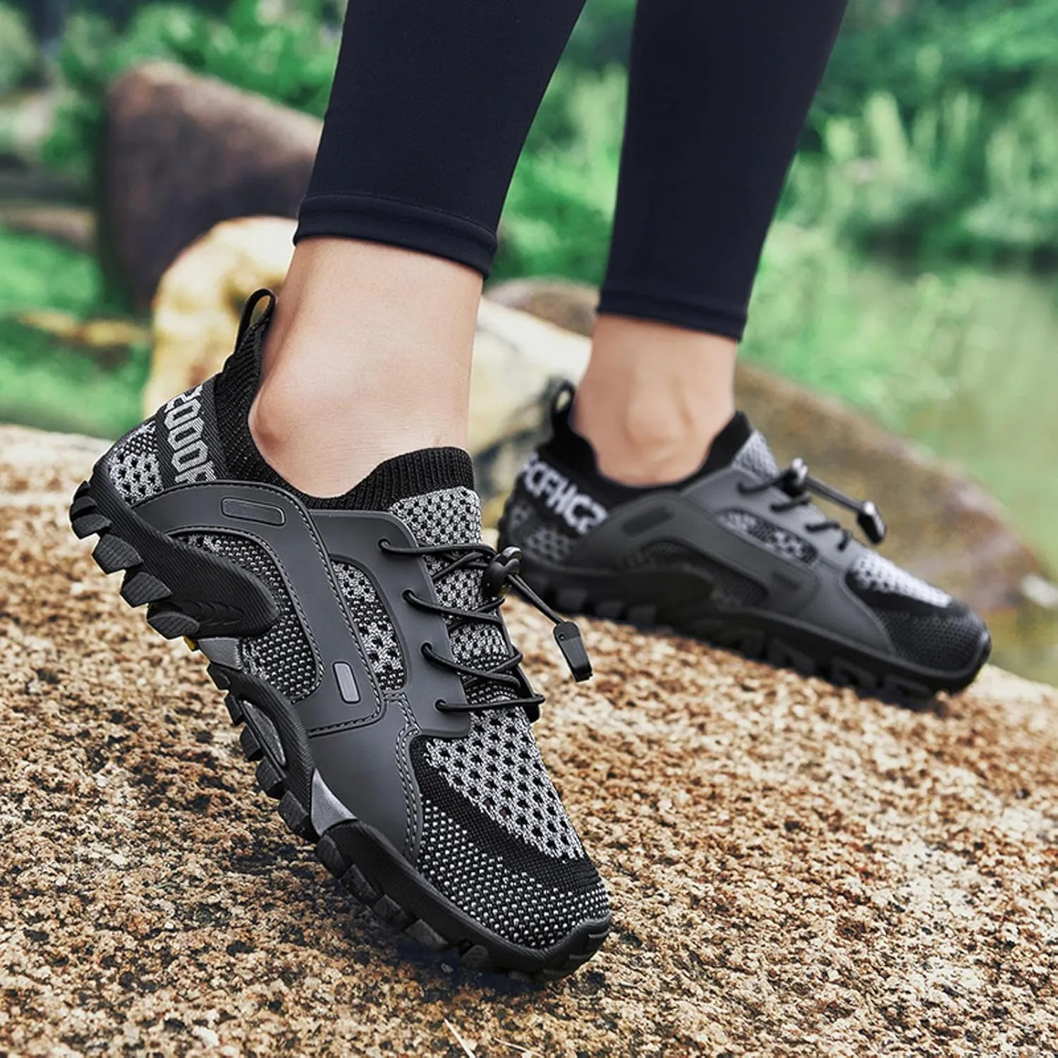 Men's Breathable Stretch Workout Shoes Lace Up Comfortable Light-Weight Shoe Breathable Diabetic Shoes for Men