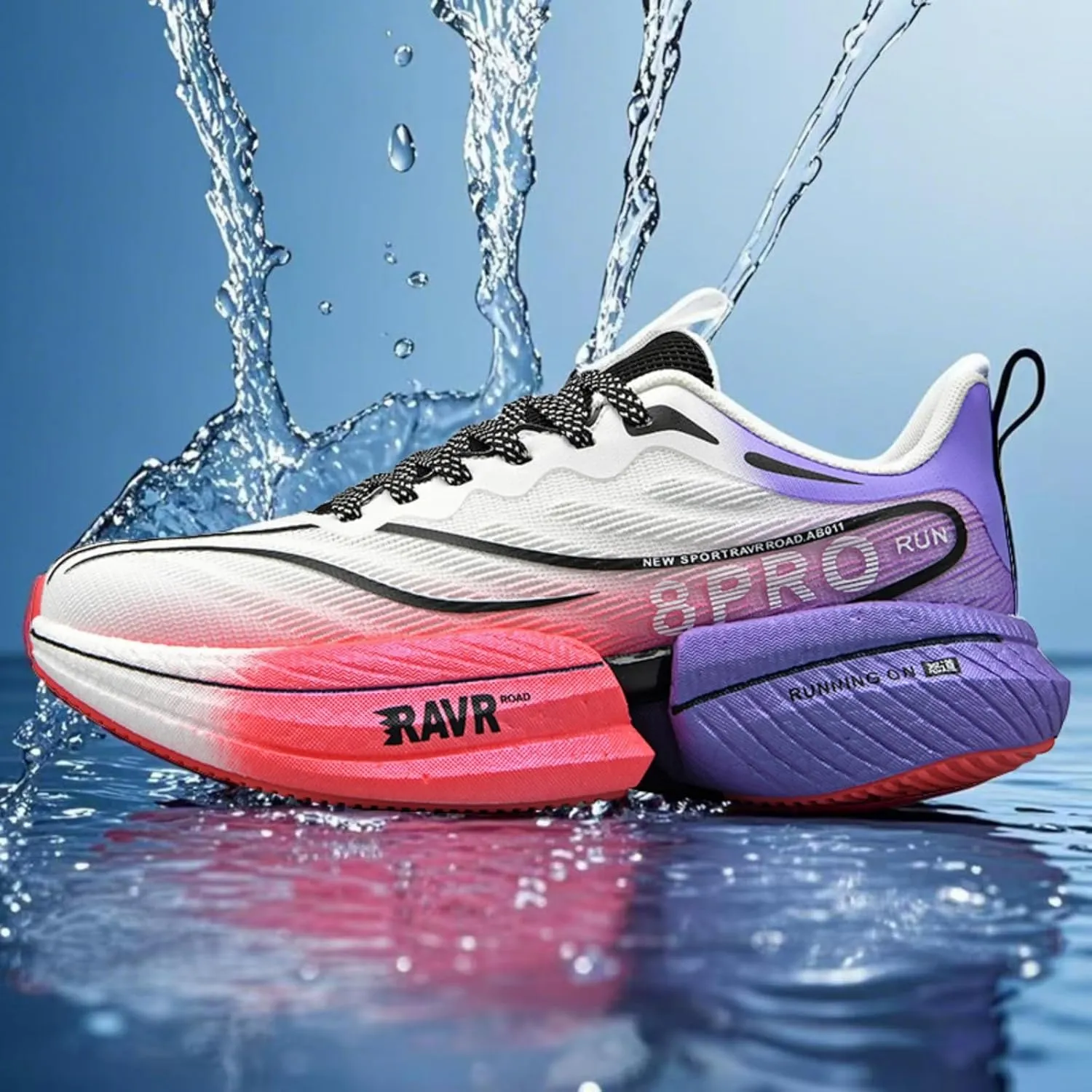 Men's Carbon Plate Road Running Shoes, Anti - Slip, Shock - Absorbing Soft Sole, Professional Sports Footwear for Road Running, Jogging and Fitness