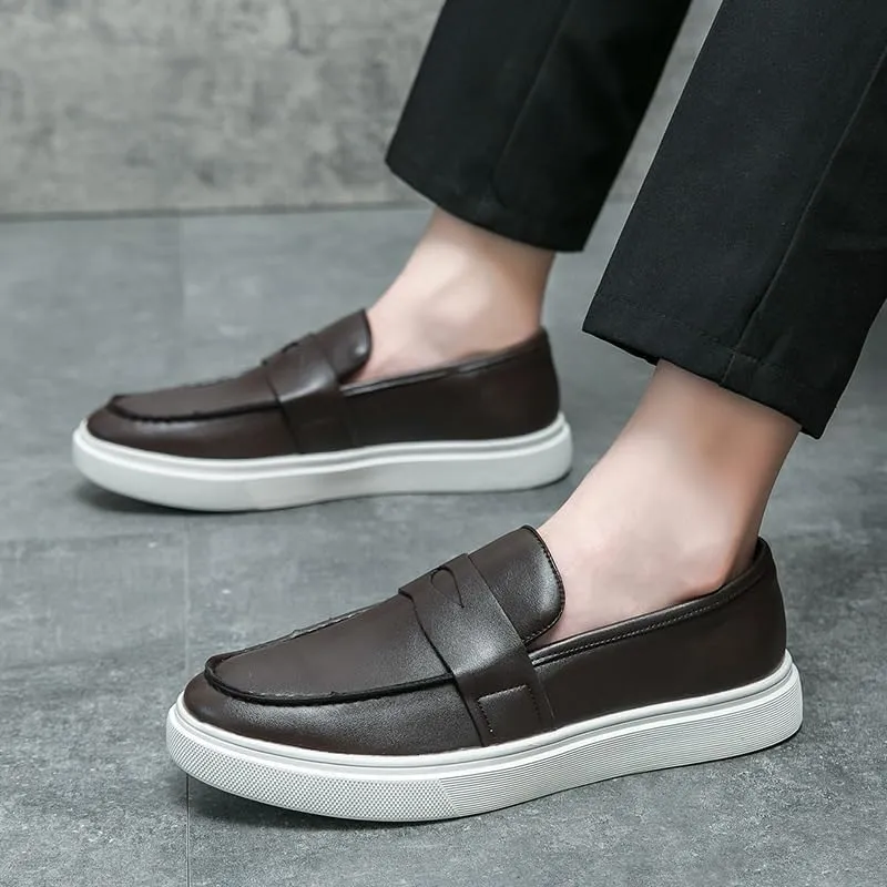 Men's Casual Loafers Slip On Leather Shoes Lightweight Driving Shoes Moccasins Classic New Loafer Flats Boat Shoes