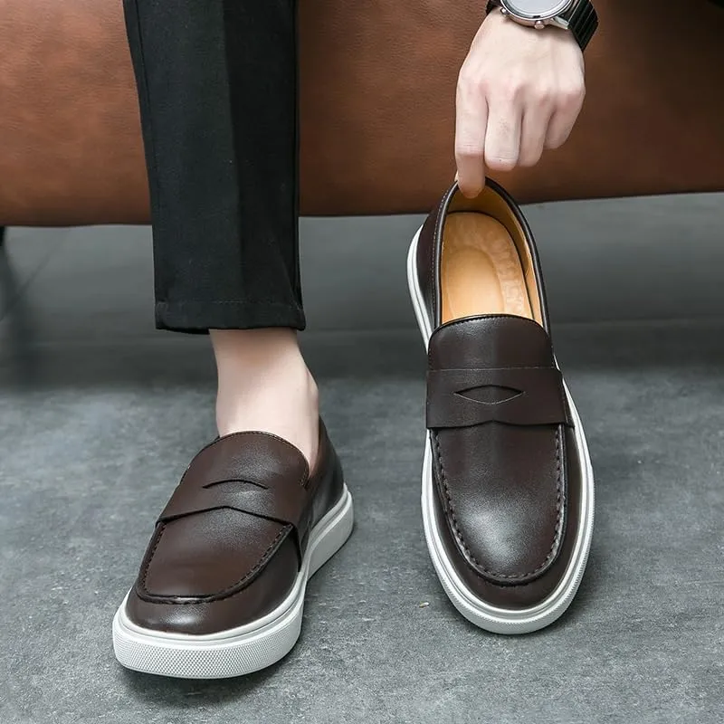 Men's Casual Loafers Slip On Leather Shoes Lightweight Driving Shoes Moccasins Classic New Loafer Flats Boat Shoes