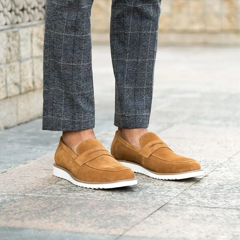 Men's Casual Loafers Slip On Suede Leather Shoes Lightweight Driving Shoes Moccasins Classic Loafer Flats Boat Shoes