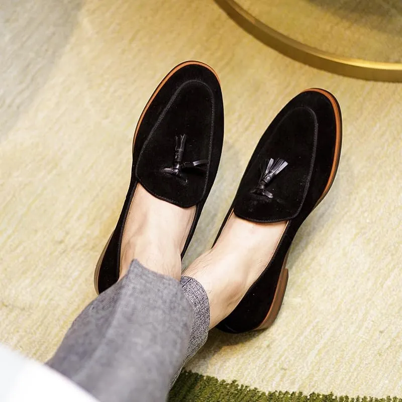 Men's Casual Loafers Slip On Suede Leather Shoes Lightweight Driving Shoes Moccasins Classic Loafer Flats Boat Shoes