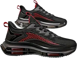 Men's Casual Sport Shoes Comfortable Woven Shoes with Air Cushion Sole, Breathable Shock-Absorbing Sneakers for Running Training
