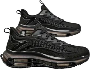 Men's Casual Sport Shoes Comfortable Woven Shoes with Air Cushion Sole, Breathable Shock-Absorbing Sneakers for Running Training