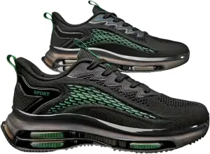 Men's Casual Sport Shoes Comfortable Woven Shoes with Air Cushion Sole, Breathable Shock-Absorbing Sneakers for Running Training