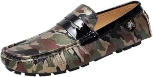 Men's Colorful Vegan Leather Loafers - Comfortable Driving Shoes, Lightweight Slip-On with Flat Heel for Outdoor & Wedding Wear