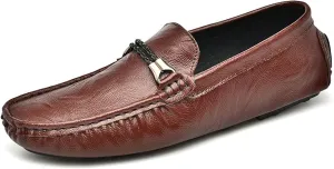 Men's Fashion Classic Lightweight Casual Shoes Hand Sewn Anti Slip Wear-Resistant Oxford Shoes Lightweight Soft Casual Cowhide Shoes Black