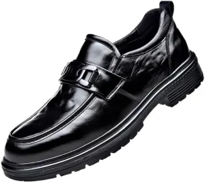 Mens Genuine Leather Casual Shoes Formal Slip On Penny Loafer Shoes